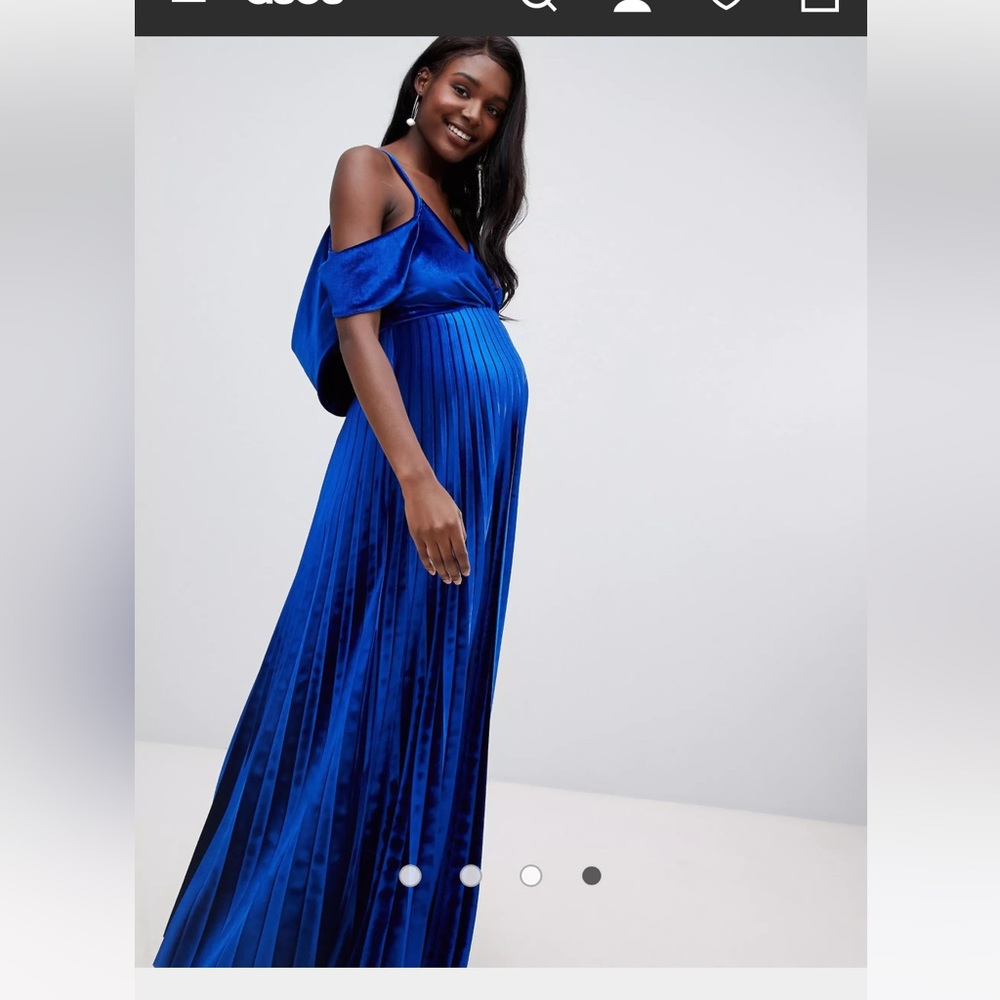 ASOS Maternity pleated velvet gown